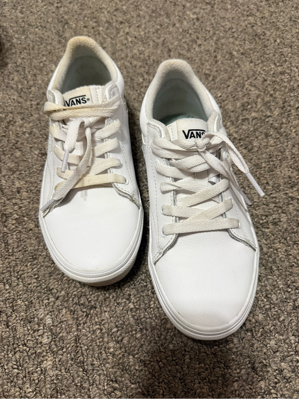 Vans Women's White Low-Top Leather Sneakers